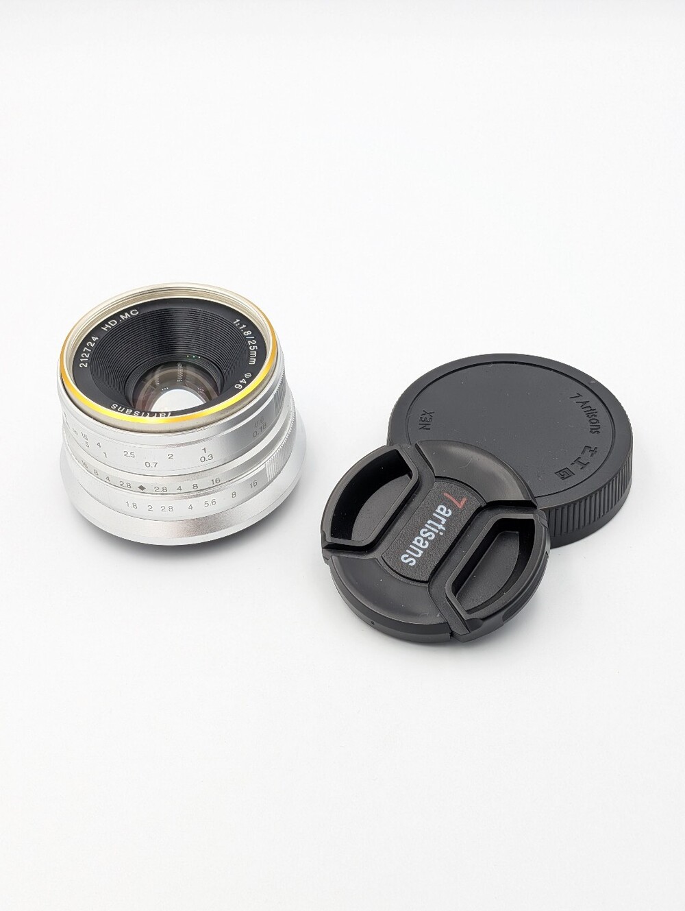7Artisans 25mm 1.8 manual lens silver for Sony E mount